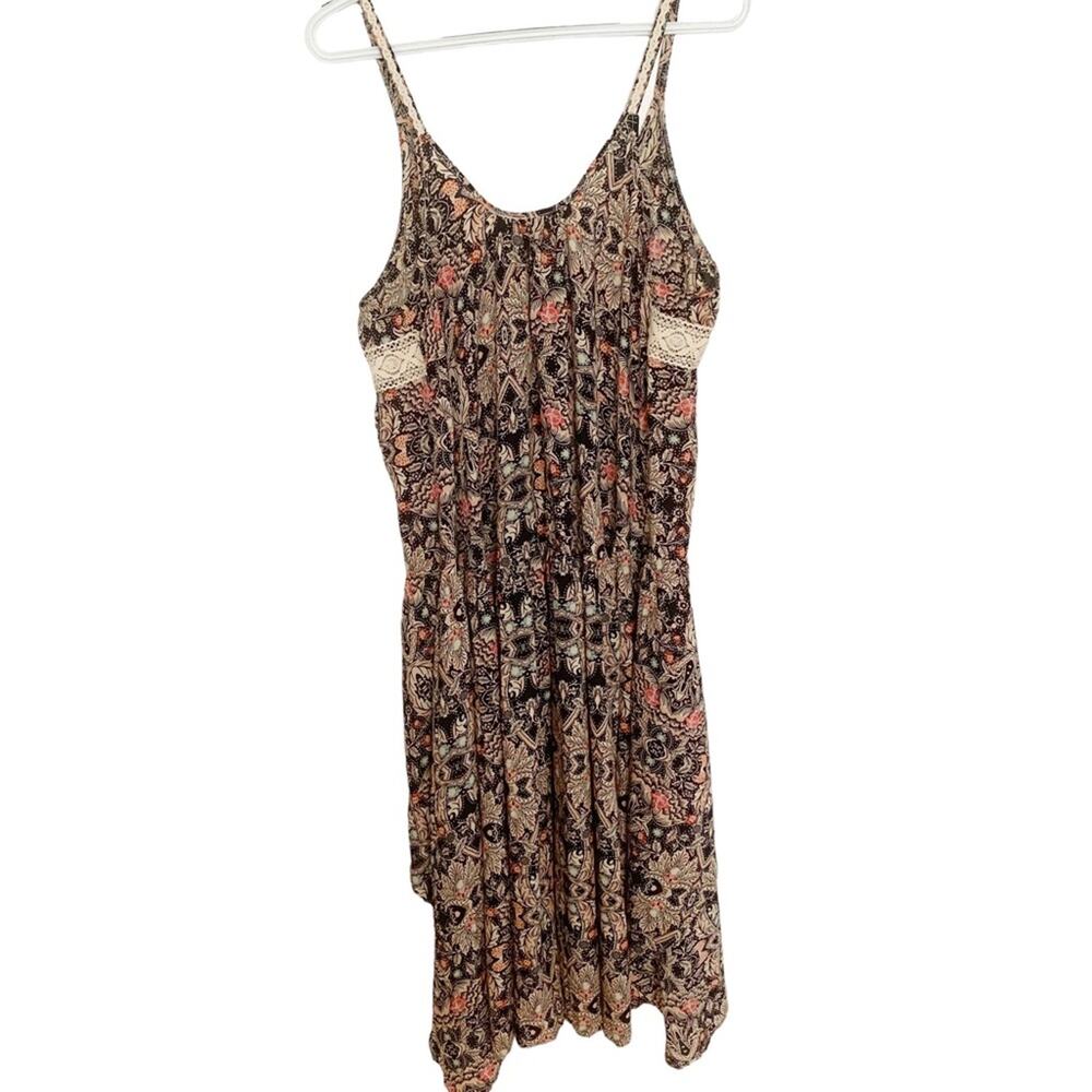 Umgee Boho Print Cascading Open Tie Front Vest Du… - image 5